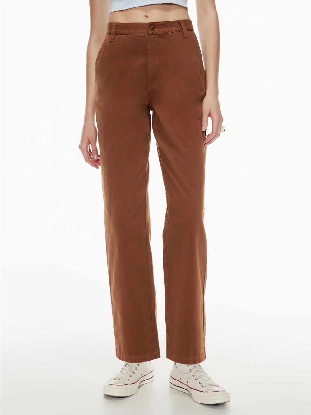 Aritzia Sunday Best Jaden Epicurean Brown Straight-Leg Pants size 4 100% Cotton